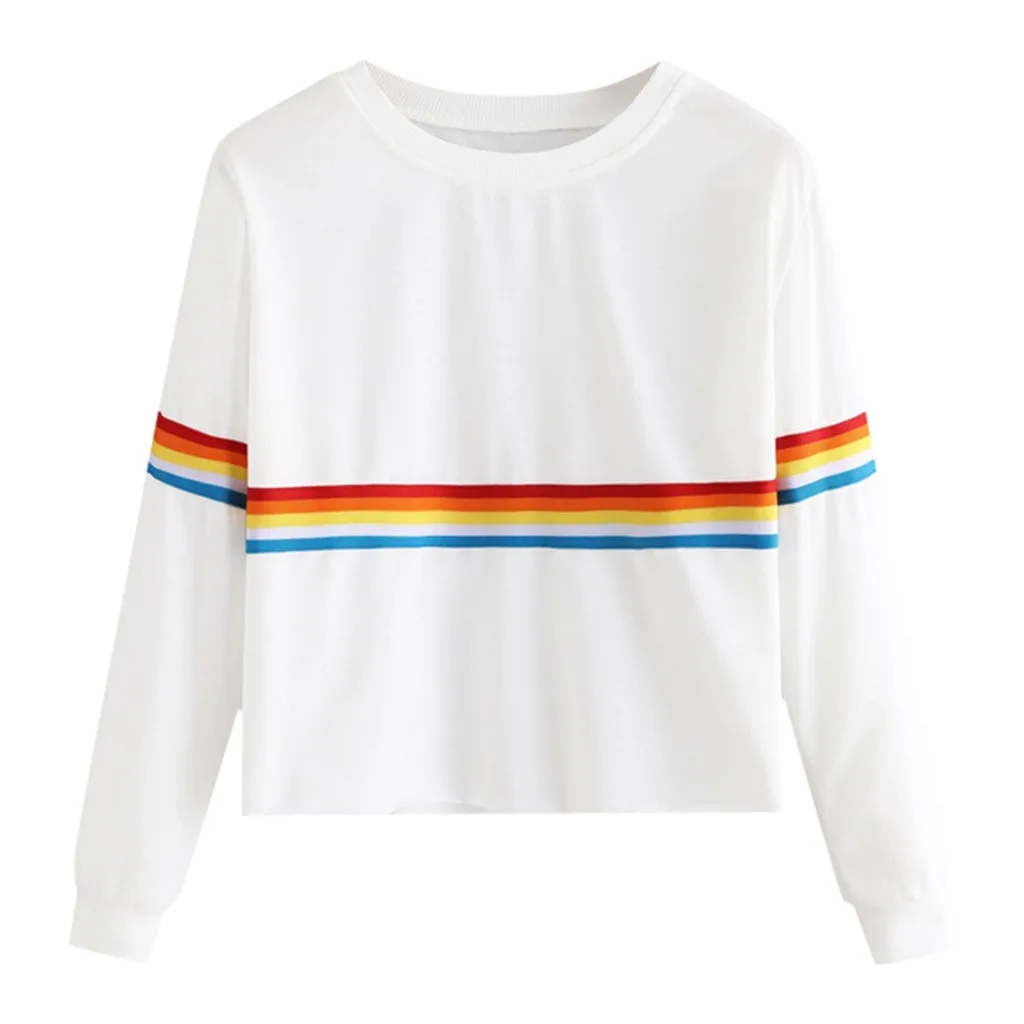Модный Женский свитшот JAYCOSIN с красочным радужным принтом повседневный простой