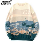 Мужской трикотажный свитер с круглым вырезом, Повседневный хлопковый пуловер в стиле хип-хоп, весна-осень 2021