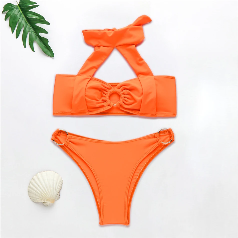 Сексуальное бикини с высокой горловиной лето 2020 бразильский купальник бандо