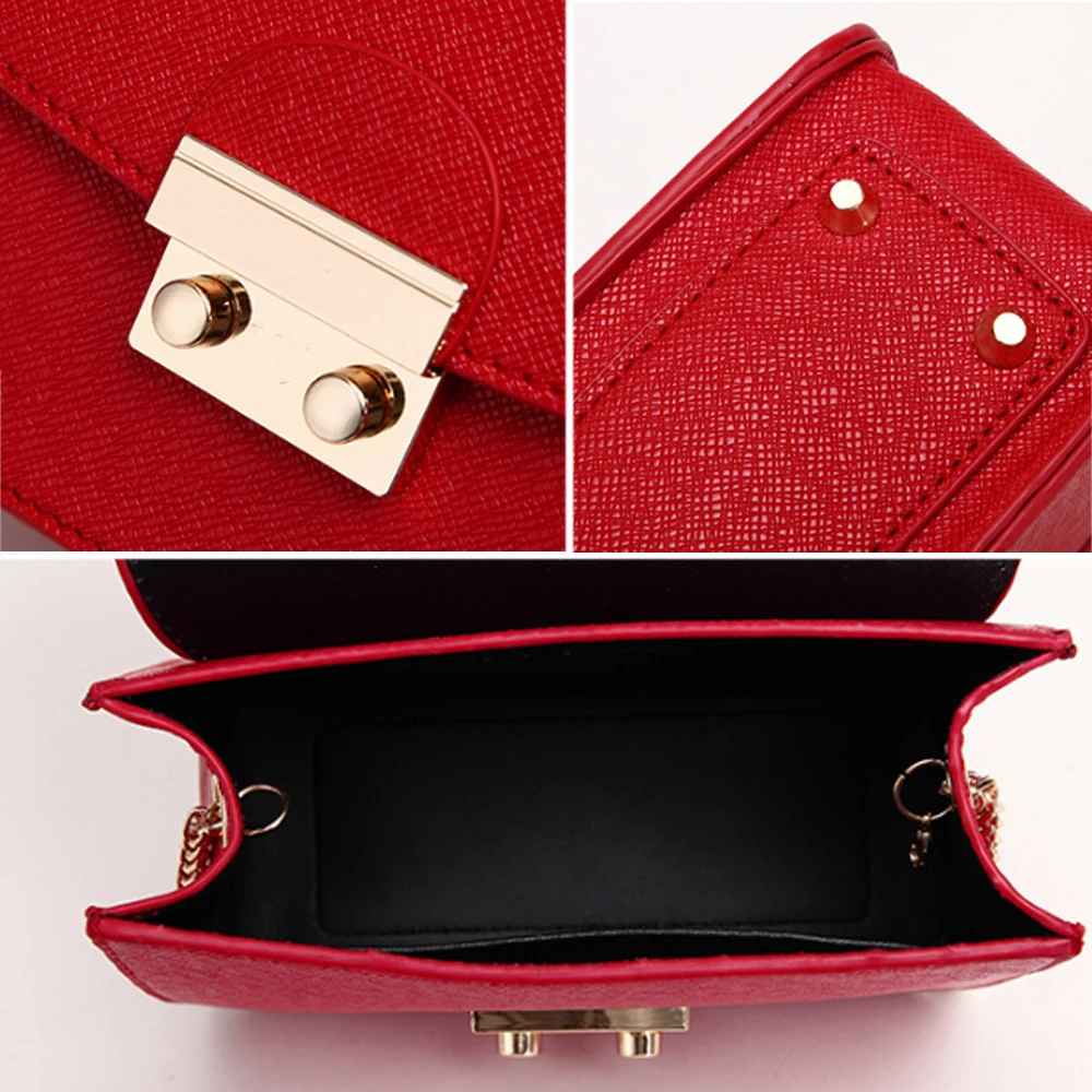 

Fashion Summer Brand Bags Women Leather Handbags Chain Small Girl Messenger Bags Candy Color Women Shoulder Bag Party Lock Purse