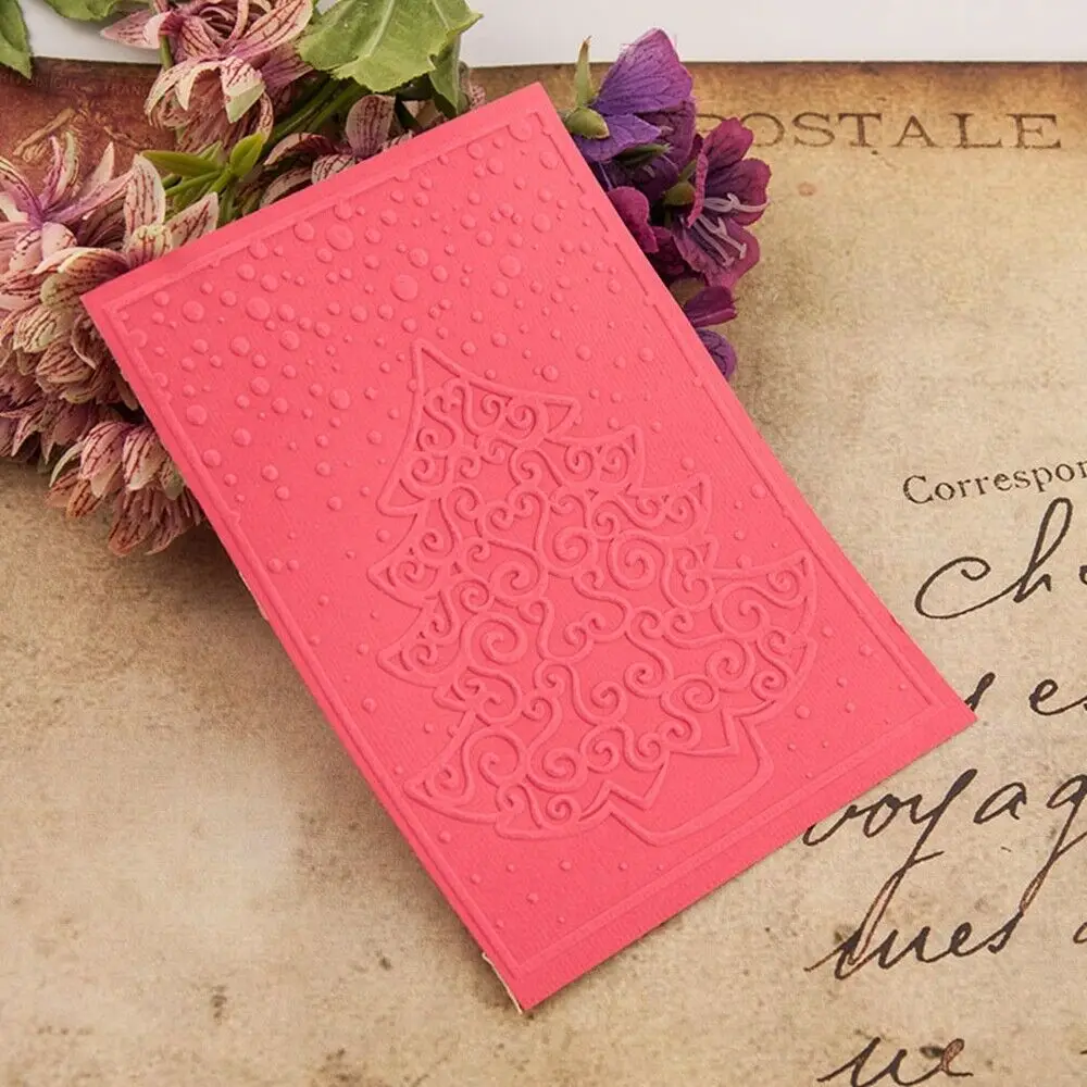 Snow Christmas Tree Folder Plastic Template Embossing Dies Stencil Art DIY Card Making Easy to Use Clean Durable HG14386 | Дом и сад