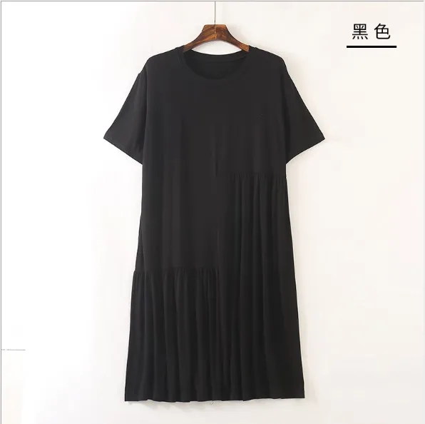 Fdfklak Summer New Ladys Modal Nightgown Nightie Long Home Dress Sleepwear Fat MM Night Shirt Short Sleeve Loose Nightwear