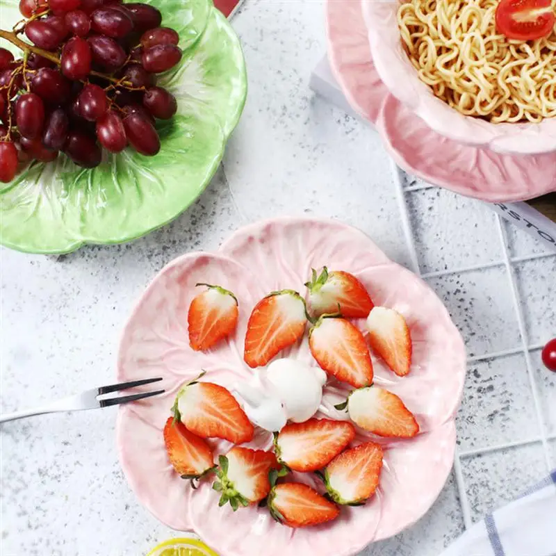 Детское милое керамическое блюдо китайский дизайн капусты тарелка для еды с