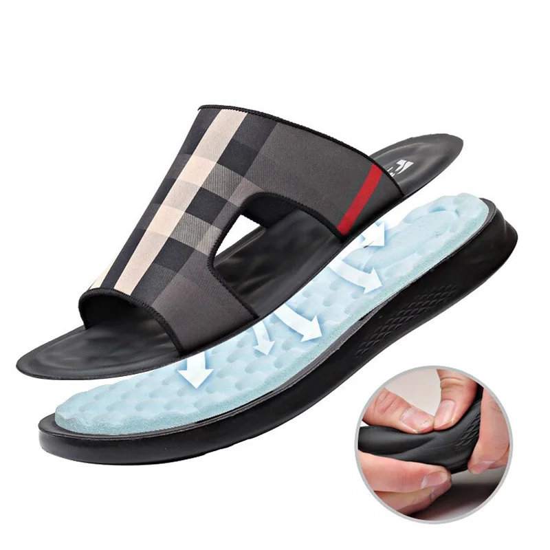 

Sandal Homme Non-Slip Slippers Beach Shoes Brand Shoes Summer Water Shoes Flip Flops Soft Mens Outdoor Sandals Man Indoor Slides