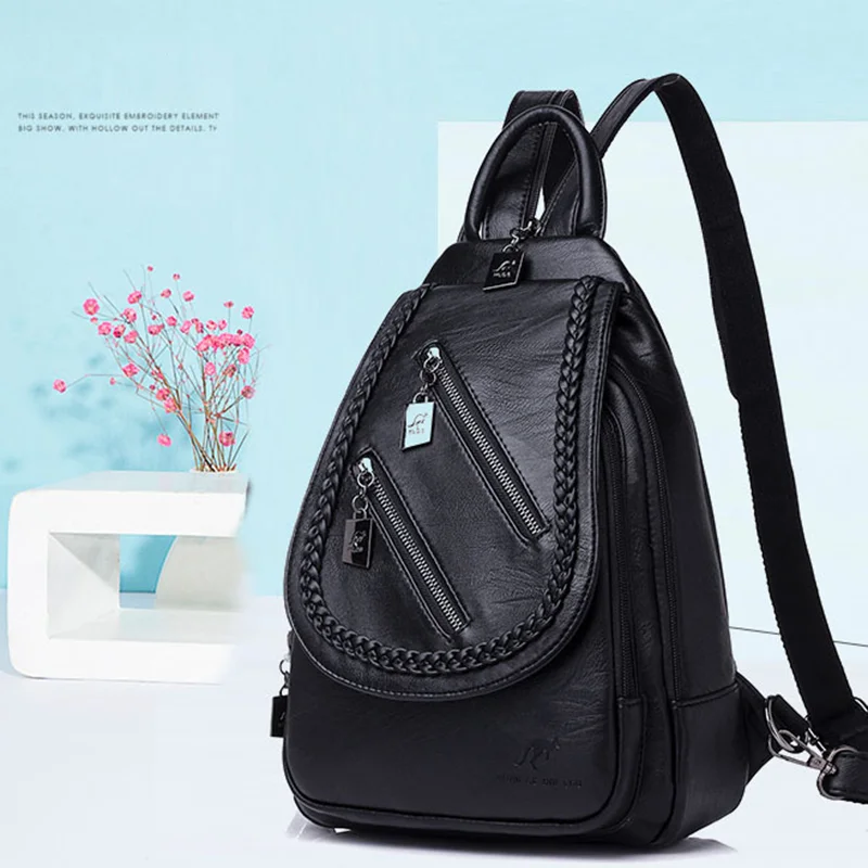 

Luxury women's Backpack NEW pure soft leather women's bag high quality fashion simple waterproof travel bag