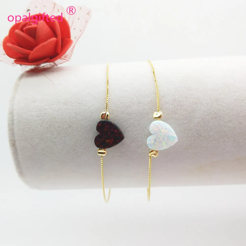 Женский браслет из серебра 925 пробы с искусственным опалом 10 мм|Гибкие и жесткие