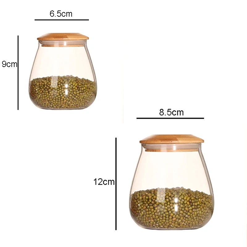 

Glass Jars Mushroom Shaped Sealed Jar Transparent Storage Can Cork Stopper Bottle Candy Glass Bottles Tea Containers Sealed