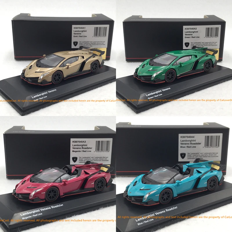 

Автомобиль Kyosho 1:64 Lamborghini Veneno, супержесткий верх, трансформер, металлические Литые модели автомобилей, детские игрушки