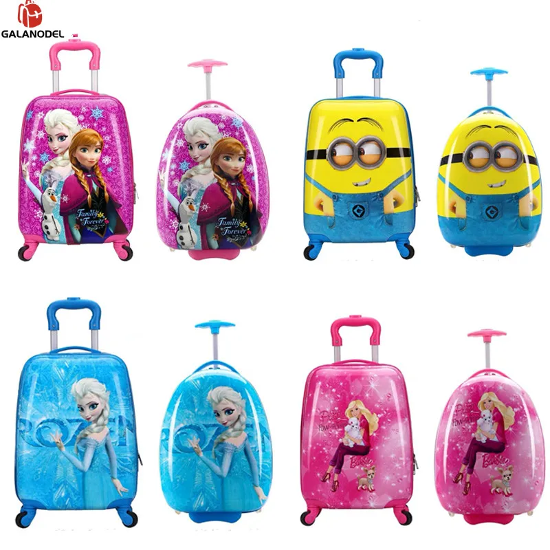 Children's Cartoon Suitcase Child Trolley Case Luggage Kids Schoolbags Travel Suitcase with Wheels 3D 18inch Case Kid's Toys Box