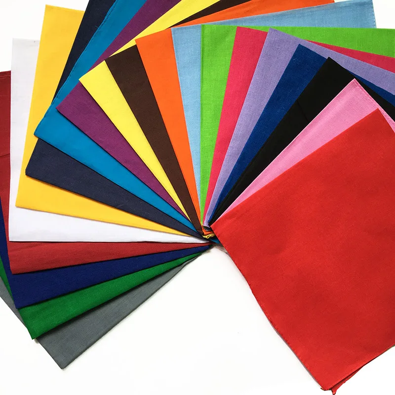 Высококачественный однотонный хлопковый бандана в стиле хип хоп квадратный шарф