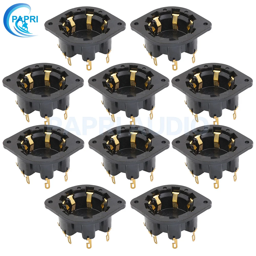 PAPRI 10 шт. Bakelite P8A Оловянное и позолоченное 8-контактное трубчатое Гнездо аудио DIY