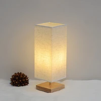 table lamp bedroom bedside night light solid wood cloth cover warm and romantic sleep lighting
