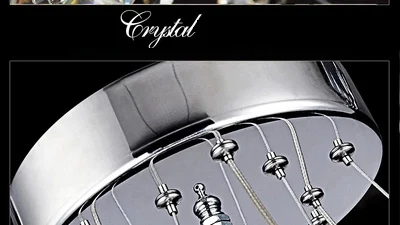 

Modern DIY Round LED Crystal chandelier Lustre Stainless Steel Suspension Hanging Indoor Fixture