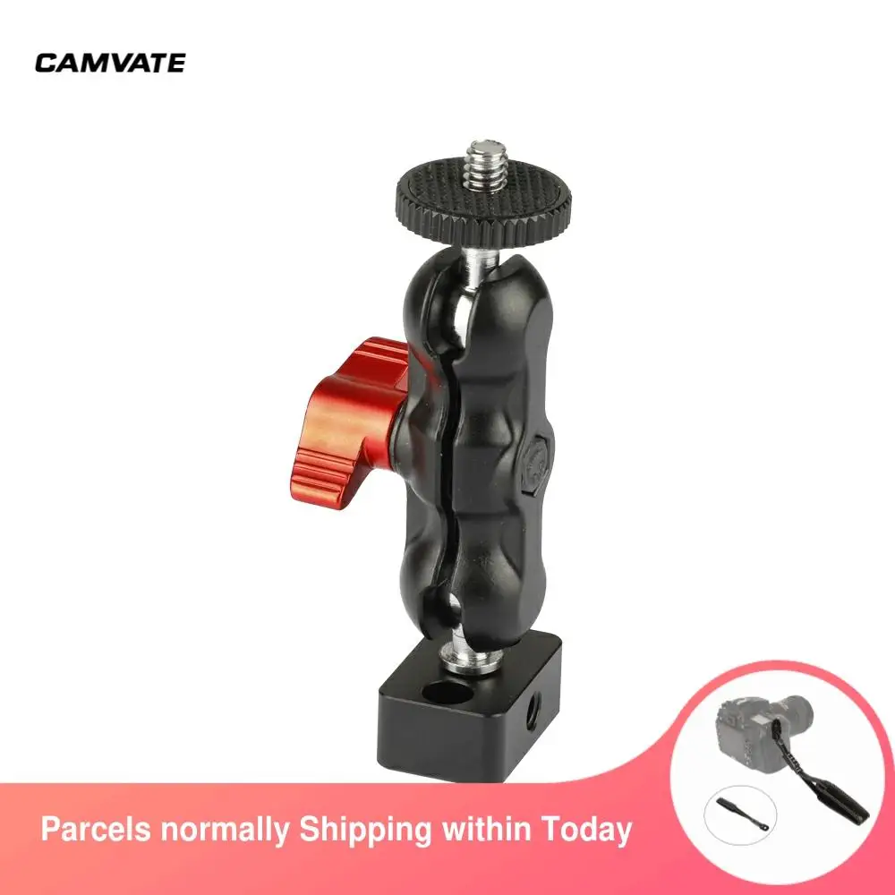 CAMVATE 360° Swivel Ball Head With Double 1/4"-20 Male Screw Mount + Extension Lump For DJI Ronin S Gimbal Stabilizer Monitor |