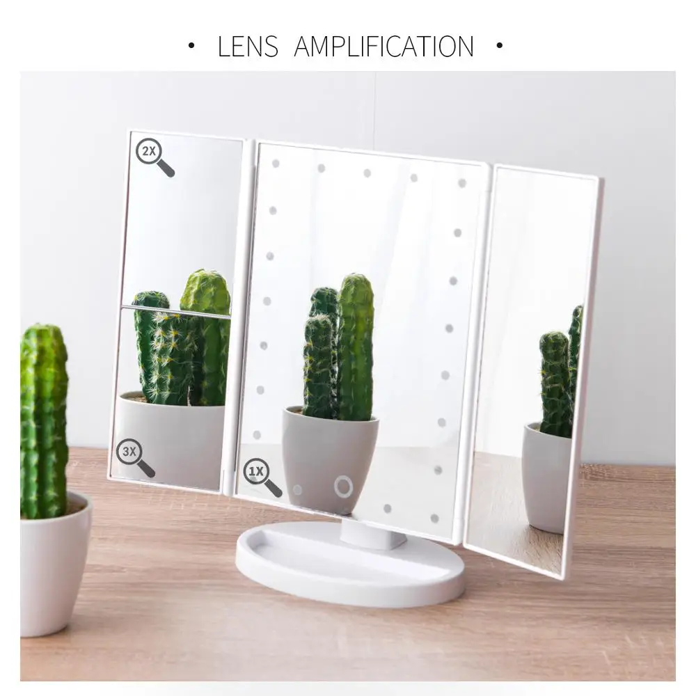 Складное косметическое зеркало с 21 светодиодсветодиодный подсветильник кой