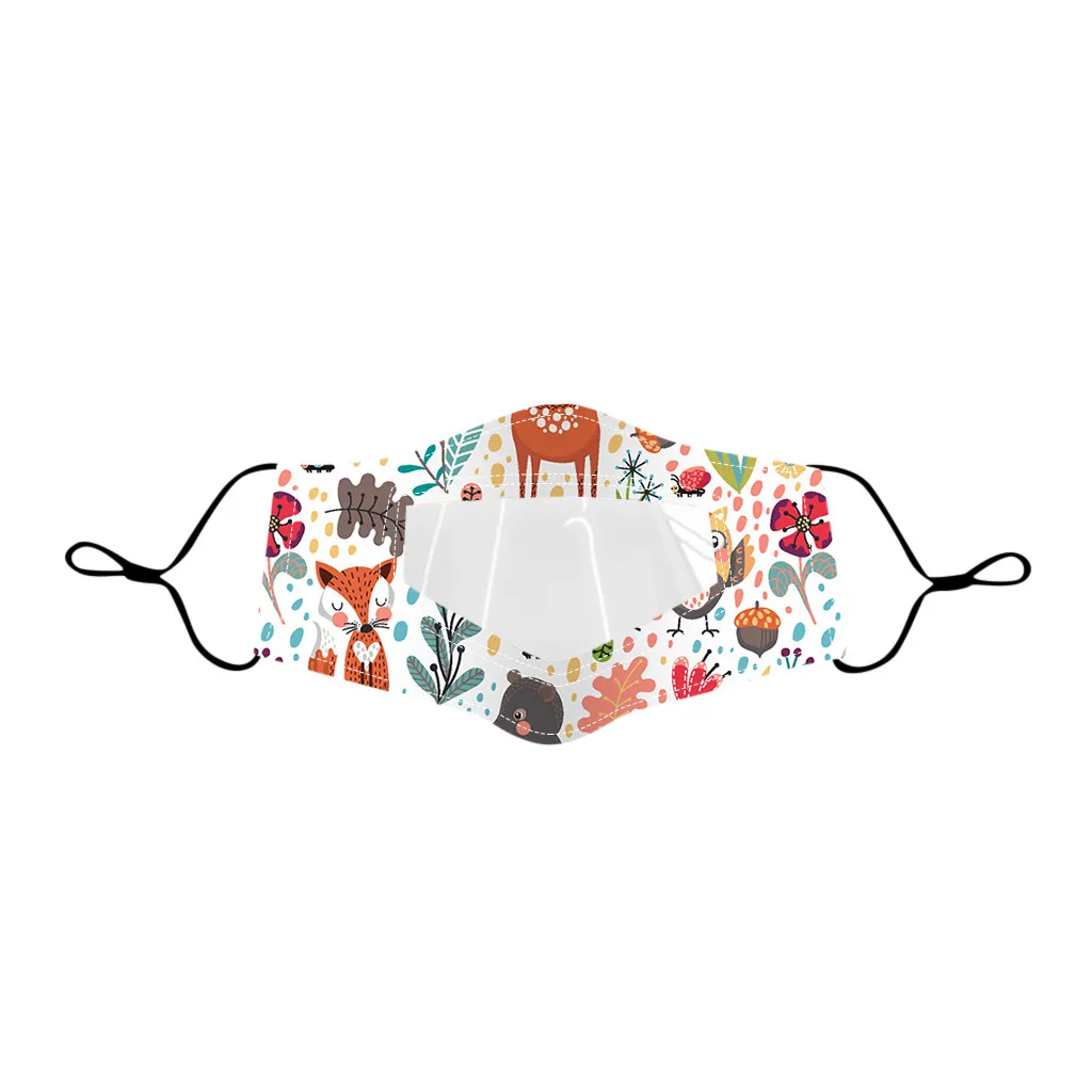 

1pc Boy Girl Universal Lovely Cartoon Mask Children Outdoor Mask With Clear Window Visible Expression For Deaf Mute Mouth Mask