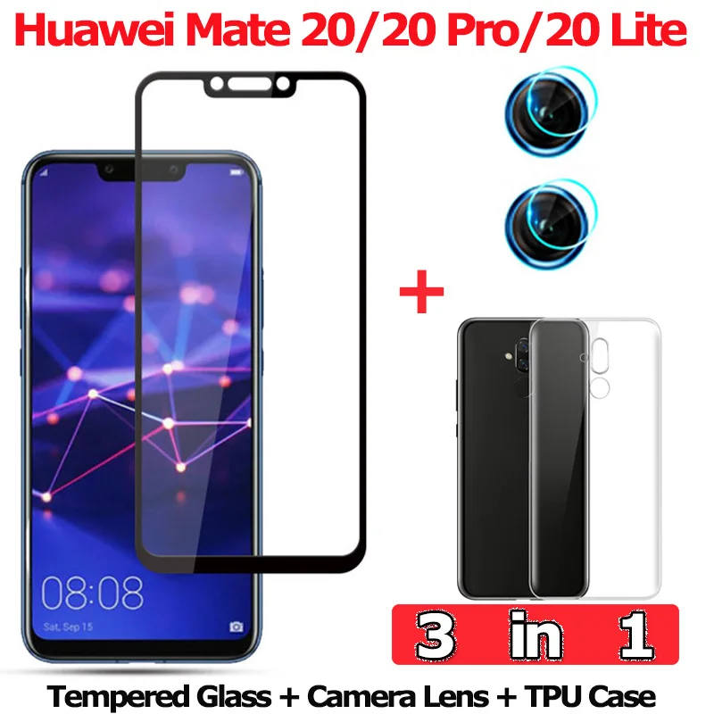 3-в-1 Закаленное стекло для защиты экрана камеры Huawei Mate 20 Lite 20Pro Mate20 on.