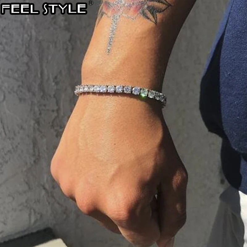 Цепочка теннисная с фианитами для мужчин и женщин Ювелирное Украшение в стиле