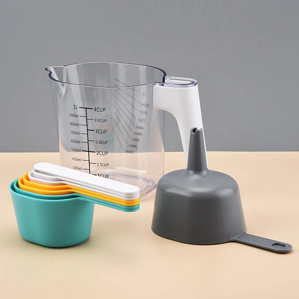

9 Piece Nesting Measuring Cups and Spoons Combo All in one Kitchen Utensils