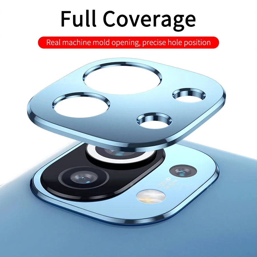 Camera Lens Metal Ring Case for  Xiaomi Mi 11 Redmi Note 10 K40 Poco F3 Pro 4G Back Camera Screen Protector Cover + Back Film