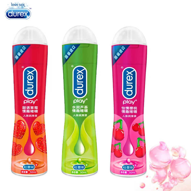 Лубрикант Durex для секса съедобное фруктовое масло клубника вишня гель с алоэ