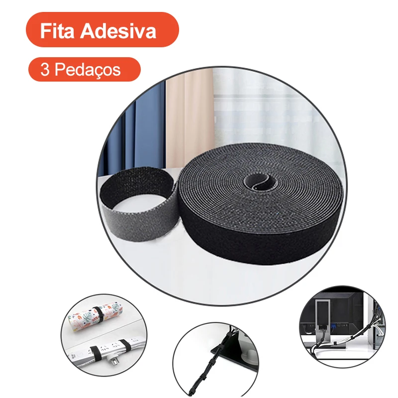 3 шт./компл. черный нейлон питания шнур пачка мешок для хранения с лентой