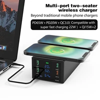 ilepo 150w usb charger qc3 0 fast wireless charger for iphone 11 12 pro max multi port 65w pd charger charging dock station