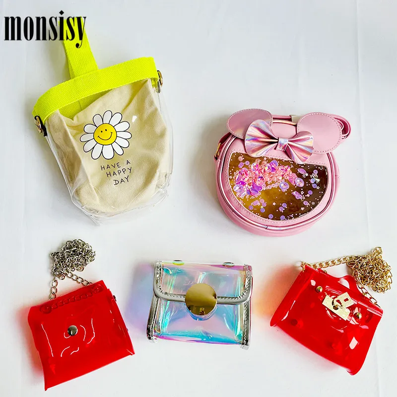 Летняя прозрачная сумка Monsisy для девочек сумочка из ПВХ Детский кошелек мелочи
