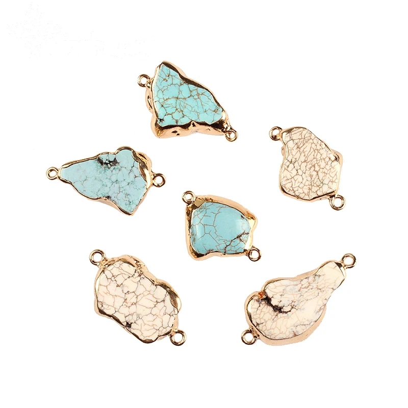 1 шт./лот 21*39 г натуральный камень подвески с двойным отверстием разъемы