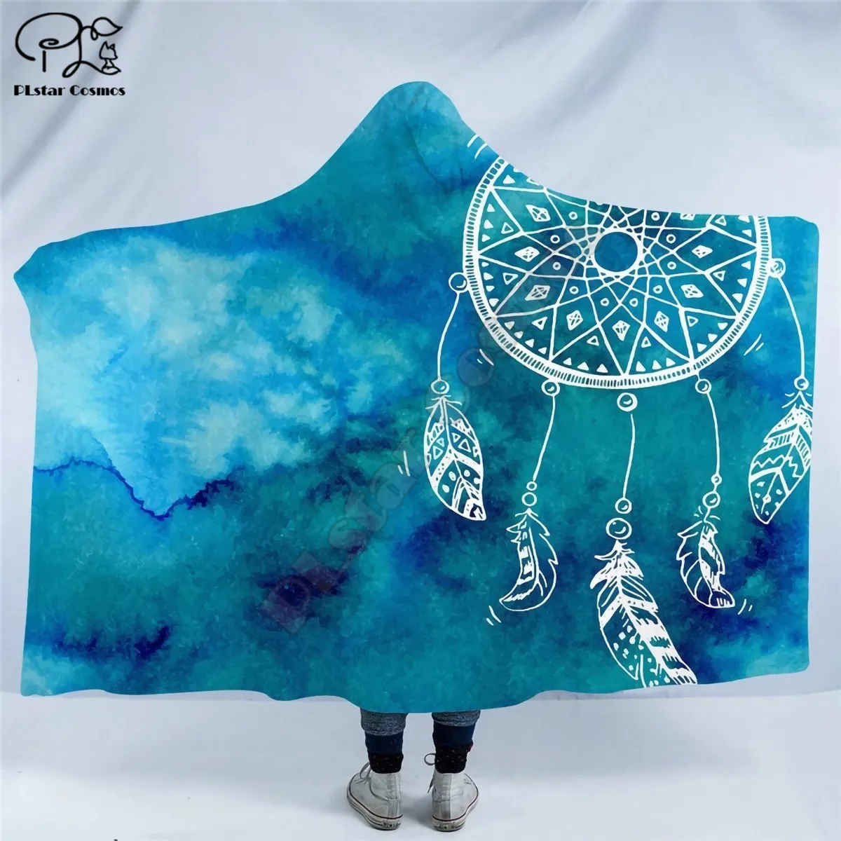 

Galaxy pattern Hooded Blanket Adult colorful child Sherpa Fleece Wearable Blanket Microfiber Bedding style-4