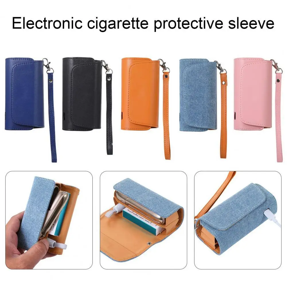 

Durable Practical E-cigarette Faux Leather Wallet Case with Lanyard Carrying Case Convenient