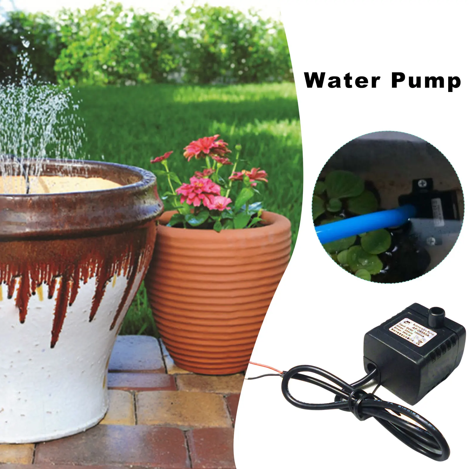 

DC12V Plumbing Mattress Ultra-quiet Water Cooling Cycle DC Brushless Solar Water Pump AD180 Submersible Fountain Aquarium Circul