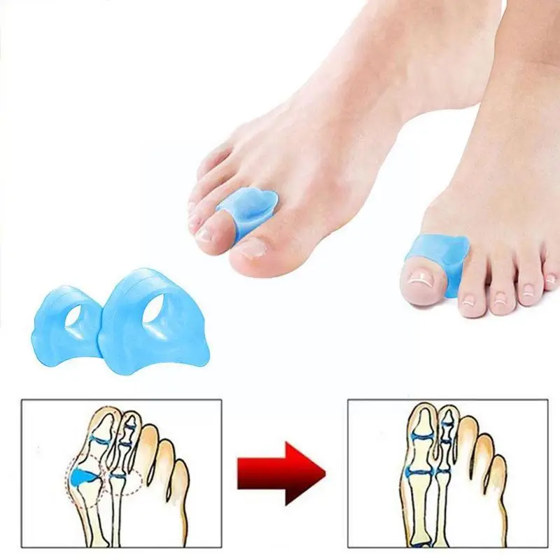 

1 PairBlue Soft Bunion Spacers Silicone Gel Toe Separator Hallux Foot Corrector Guard Care Valgus Thumb Tool Valgus Hallux Y3V6