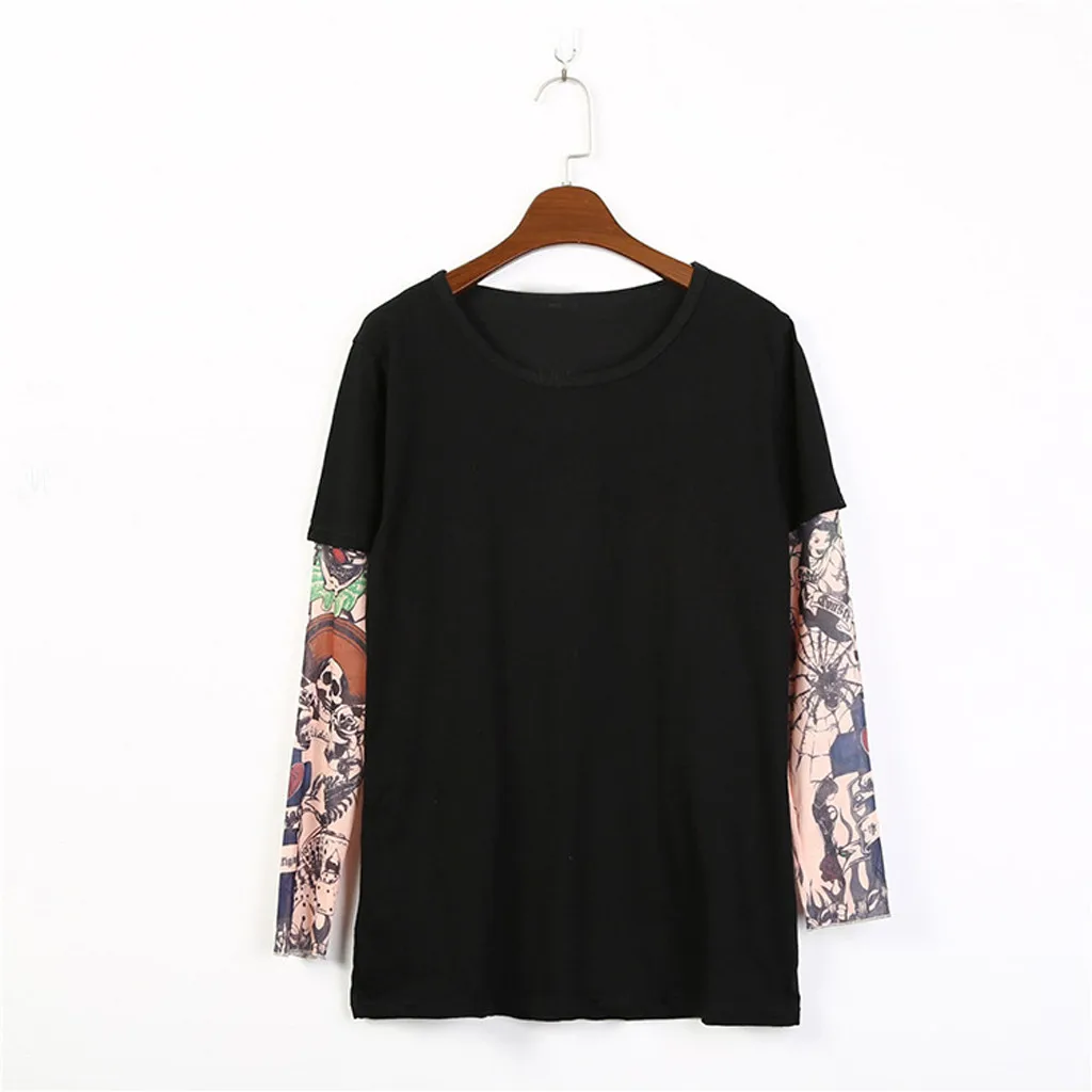 Футболка мужская с принтом татуировок уличная одежда в стиле хип хоп подходит