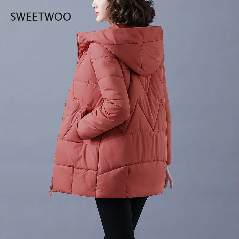 2021 Winter Women Jacket Warm Parkas Female Thicken Coat Cotton Padded Long Hooded Outwear  Loose Women Snow Jacket 4XL