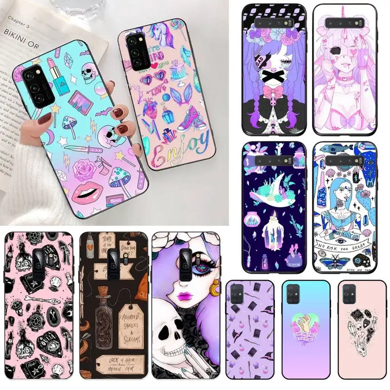 CUTEWANAN Girly Pastel Witch Goth чехол для телефона Samsung S20 plus Ultra S6 S7 edge S8 S9 S10 5G lite 2020 | Мобильные