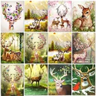 5D алмазная живопись, животные, олень, алмазная вышивка сделай сам, набор с оленем Сика, стразы, вышивка крестиком, мозаика, искусство, подарок, картина, украшение для стен