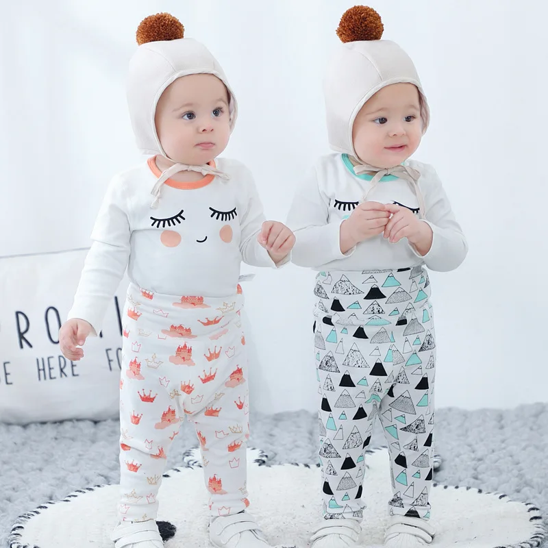 

Spring and Autumn New Infant Cartoon Cotton Soft and Breathable Suit 3-36M Baby Boys Comfortable Long Sleeve Round Neck Clothes