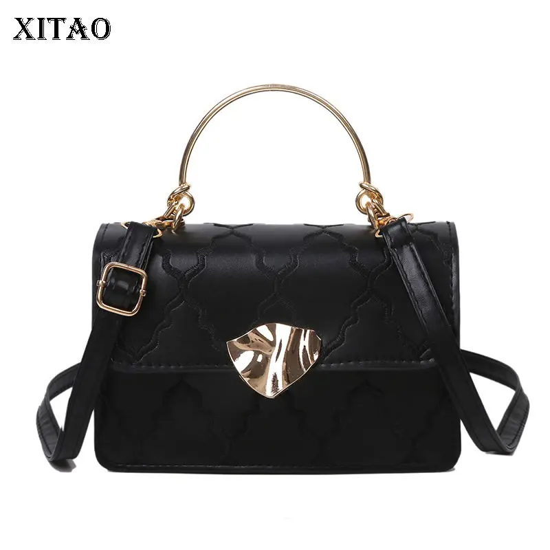 

XITAO Shoulder Crossbody Bags Simplicity Temperament PU Splicing Sequined Flap Pocket Fashion Satchels All-match Bag GWJ2689