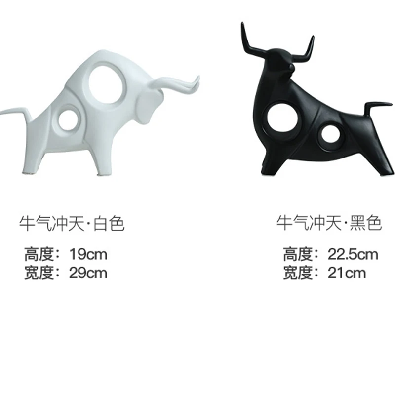 

Creative Home Crafts Nordic Handmade Ceramic Animal Model Cattle Office Ornaments Gift Home Living Room TV Cabinet Soft Decorati