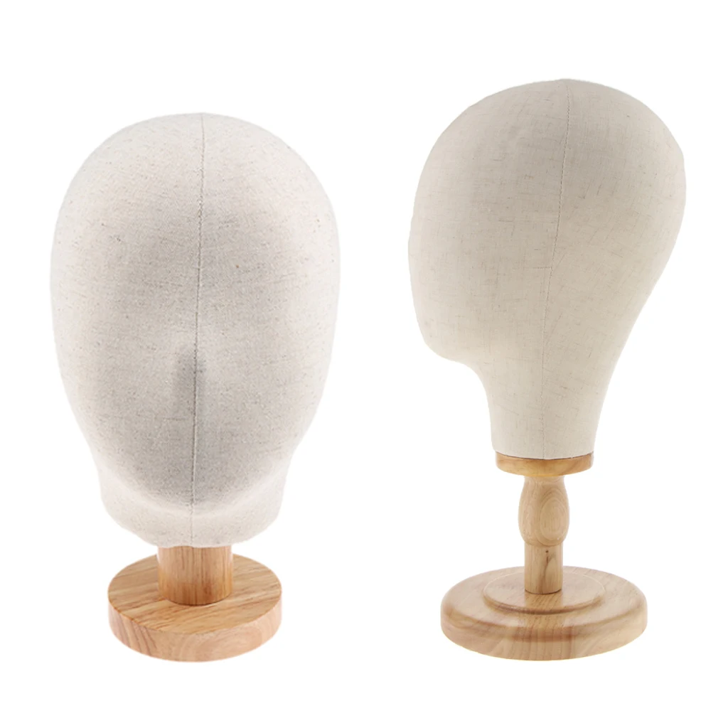 

2x Wig Making Canvas Mannequin Head Hats Jewelry Wigs Display Model W/ Stand