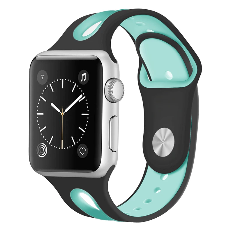 Силиконовый спортивный ремешок для Apple Watch 5 4 3 2 1 42 мм 38 мм резиновый ремешок для часов для Iwatch 5 4 3 40 мм 44 мм