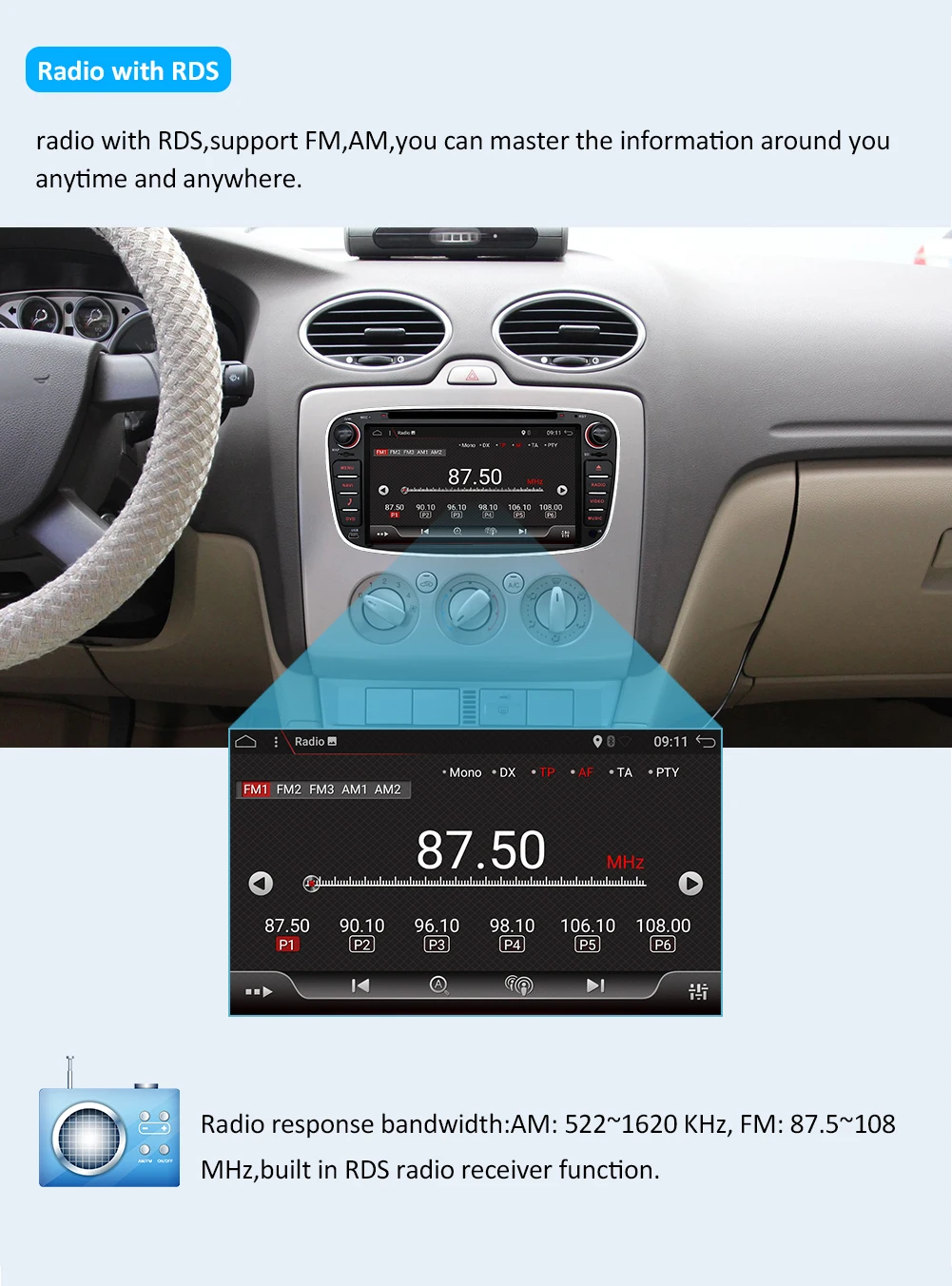 2G ram для ford s max 2 din радио для фокуса Кассетный плеер android радио тюнер управление рулем gps-навигация, dvd-плеер