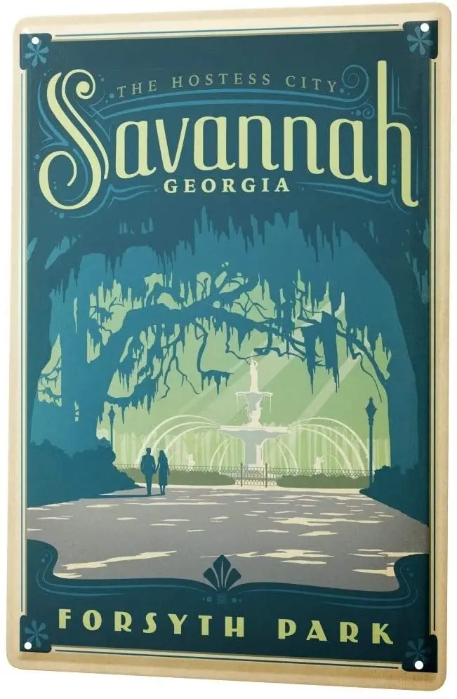 

SINCE 2004 Tin Sign Metal Plate Decorative Sign Home Decor Plaques Deco City City in Georgia USA 8X12