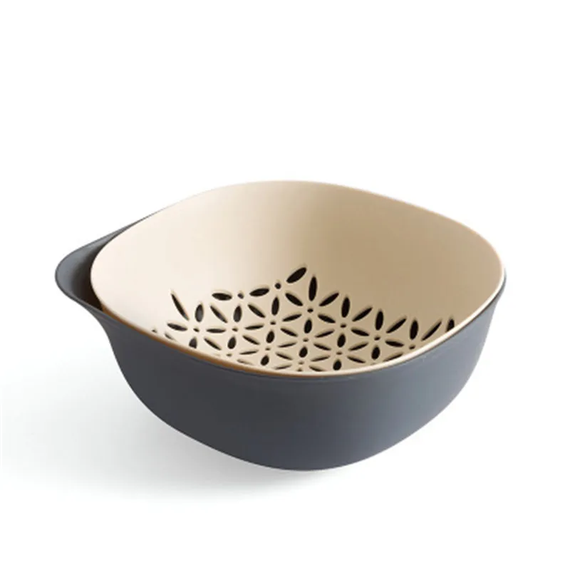 Двойной Пластиковый умывальник кухонная корзина для мытья фруктов фруктовая