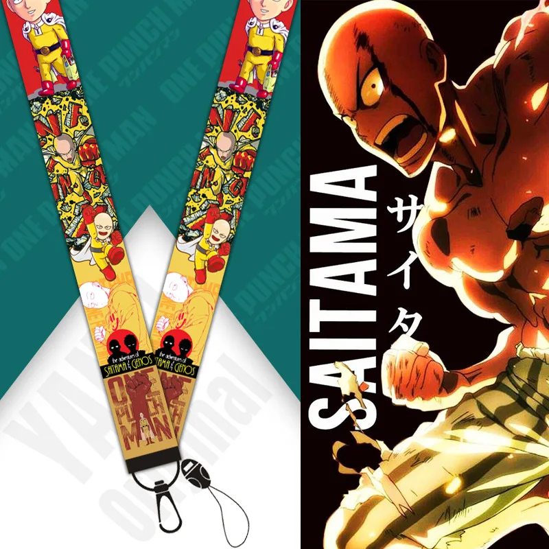 

Mobile Phone Lanyard One Punch Man Wristband Japanese Animation Peripheral Keychain Webbing Key Lanyard