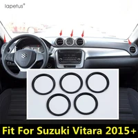 5 pcs dashboard air conditioning ac outlet vent ring decoration cover trim for suzuki vitara 2015 2022 carbon fiber accessories