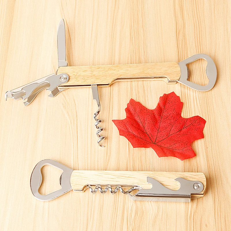 10 шт. многофункциональный деревянный штопор для вина с ножом и открывалкой пива