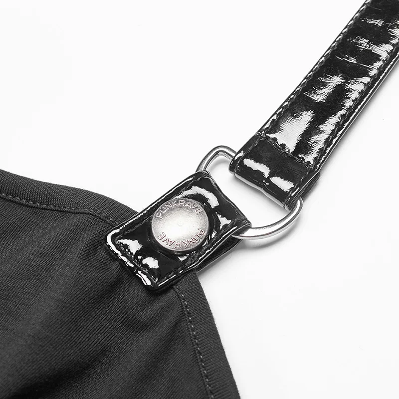 Женское платье с асимметричным подолом Черное вечернее в готическом стиле панк