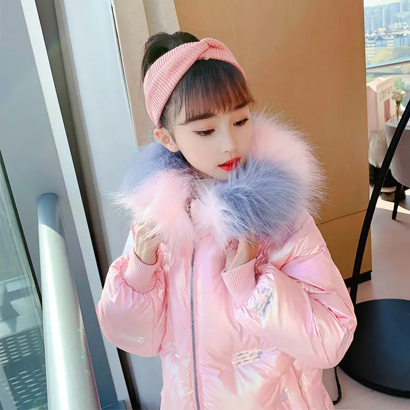 Зимнее хлопковое платье для девочек средней длины новинка утепленная одежда в